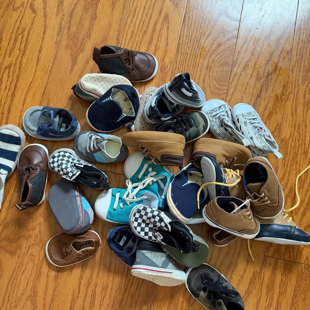 Huge lot baby boy kids Vans Kids Black & White Checkered Slip-On Sneakers shoes - Picture 7 of 7
